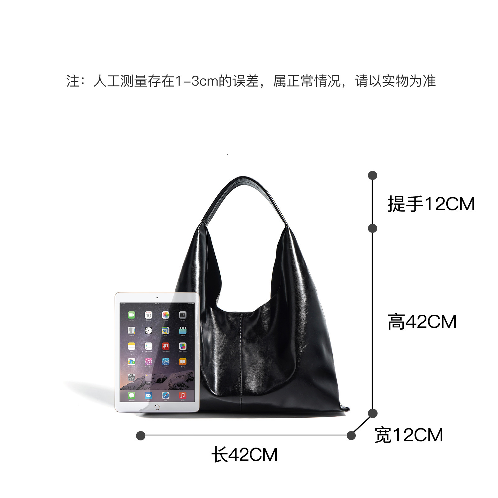 Bag Leather Capacity Casual Niche Design, High-End Feel, Cowhide Large Bag, Single Shoulder Armpit Bag