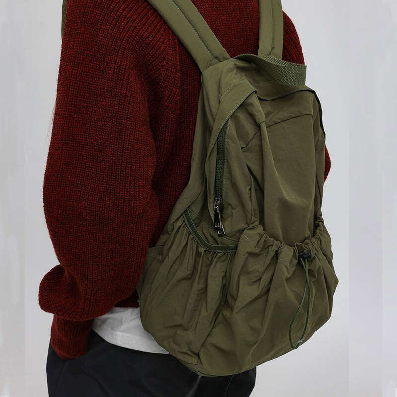 Korean Backpack, Large Capacity Nylon Casual Simple Canvas Bag, Female College Student Versatile Backpack Wholesale