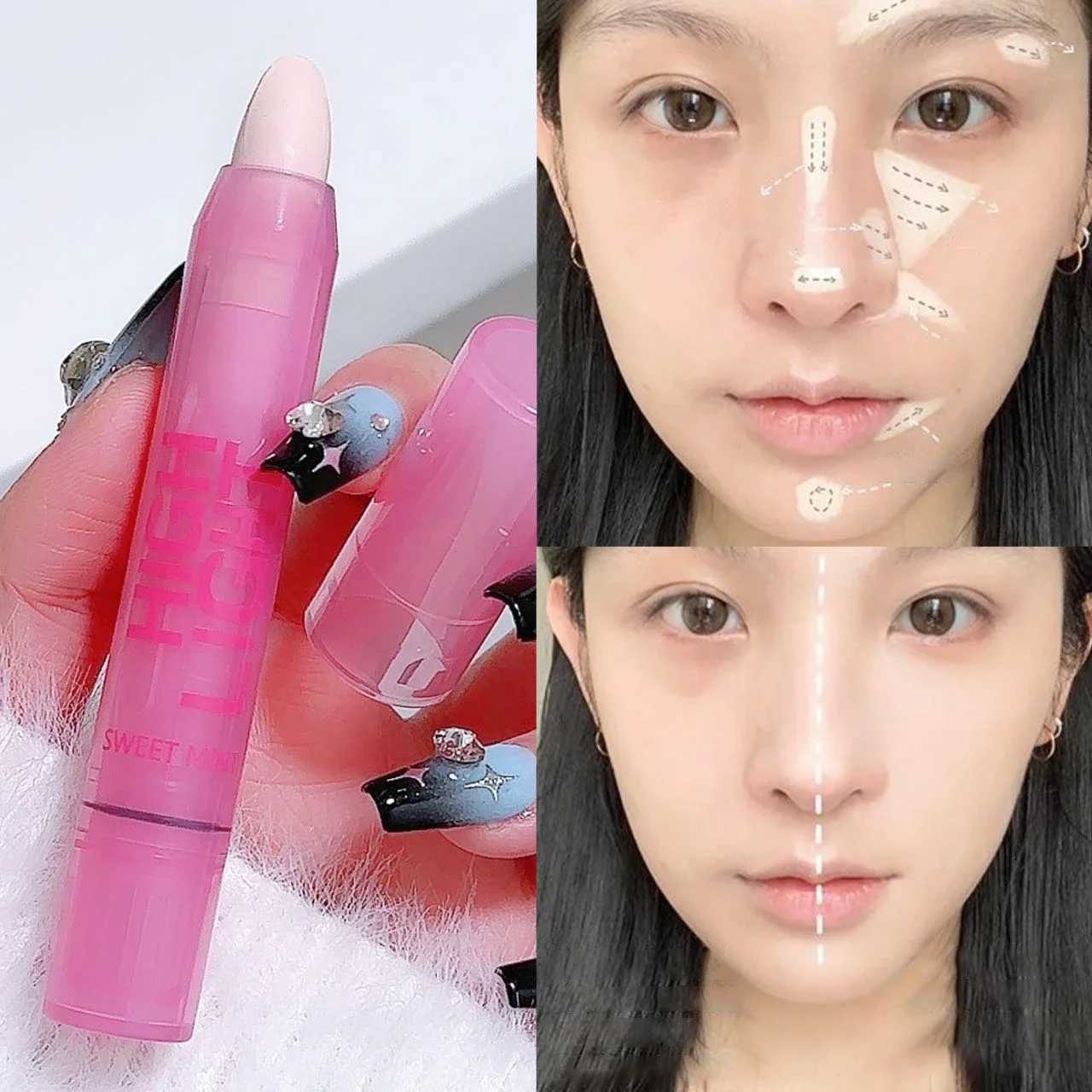 3D Facial Shaping Contour Pen Cream Makeup Highlight Stick High Gloss Brightening Natural Nose Shadow Repair Facial FlatnessW250217
