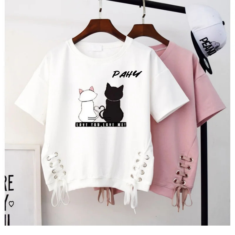 short-sleeved t-shirt for women summer Korean style loose womens white top womens trendy 250217
