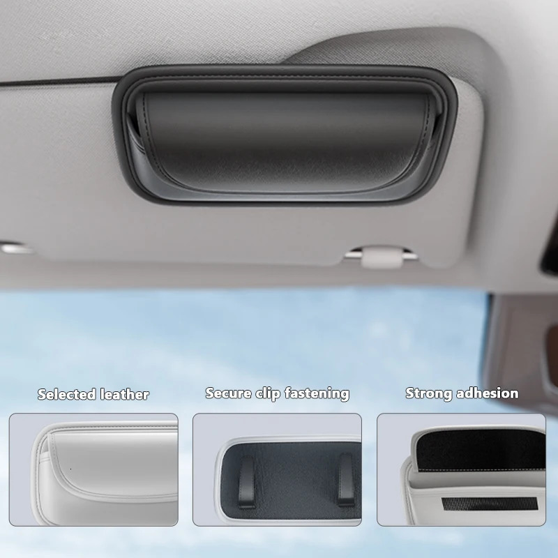 SEAMETAL Car Sun Visor Glasses Case Pu Leather Wear-Resistant Sunglasses Holder Storage Box Universal Eyeglasses Organizer Bag 250213