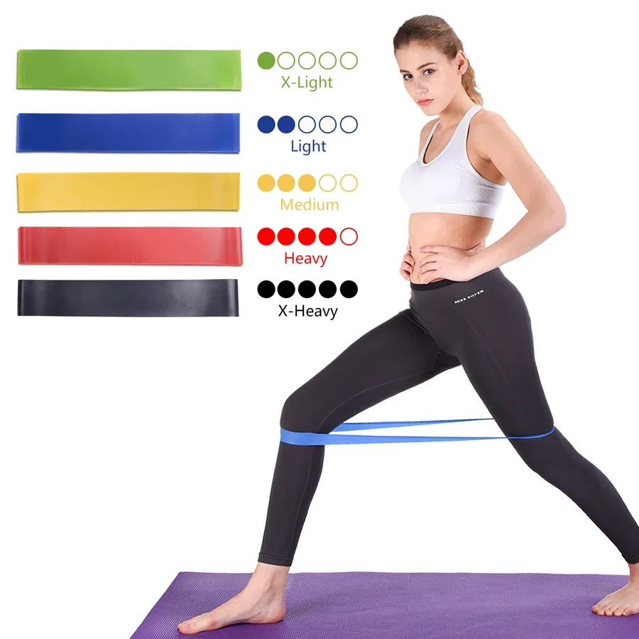 Yoga Resistance Bands Rubber Portable Exercise Band Pilates Strength Gym Fitness Equipment Home Workout Elastic 250213