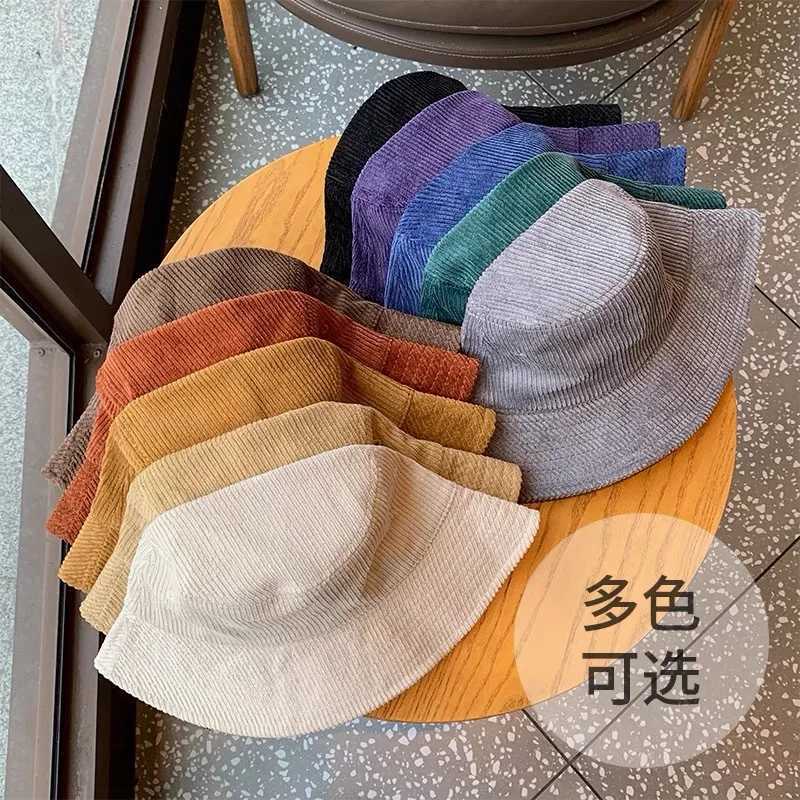 2022 Womens Coral Reef Bucket Hat Mens Casual Winter Warm Solid Bob Panama Hat Wide Brown Sun Fishermans Hat W250217