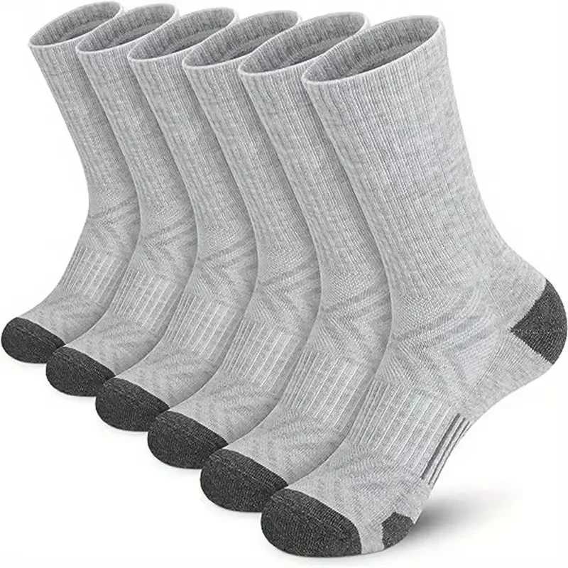5 Pairs Mens Athletic Socks Sport Running Calf Socks Performance Cushioned Breathable Outdoor Crew Socks for Men Women W250217