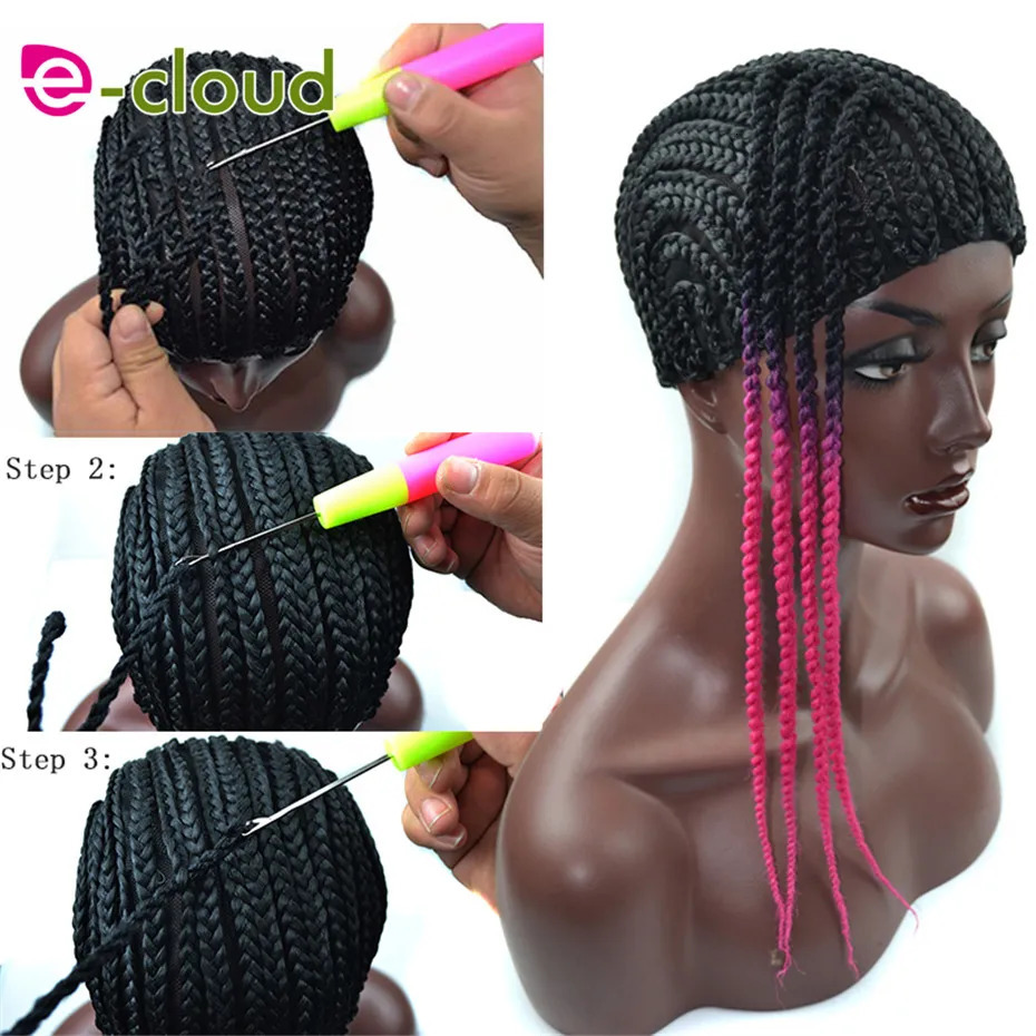 Braided Cornrow Wig Caps for Crochet Hair Braids Wigs Making Breathable and Easier Sew in Weave Glueless Wig M Size Color Black 250214