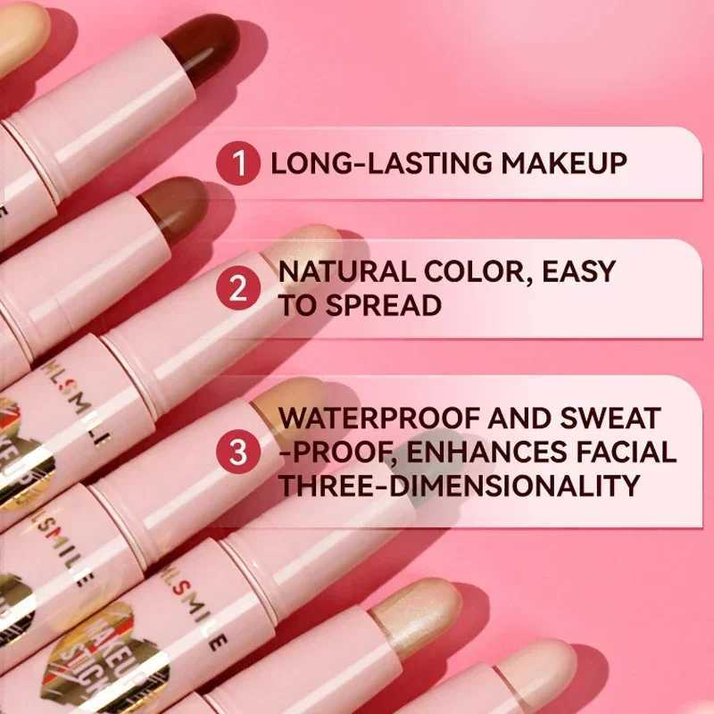 Face Contouring Highlighter Stick Silkworm Highlight Brighten Facial Outline Contour ly Matte Concealer Cream Makeup ToolW250217