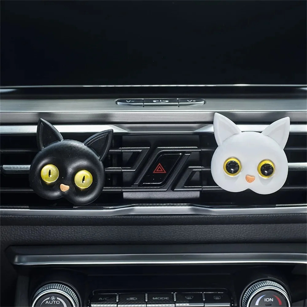 Car Air Outlet Perfume Creative Three-dimensional Bright Eye Cat Cute Two-color Pupil Kitten Car Interior Fragrance Accessories 250214