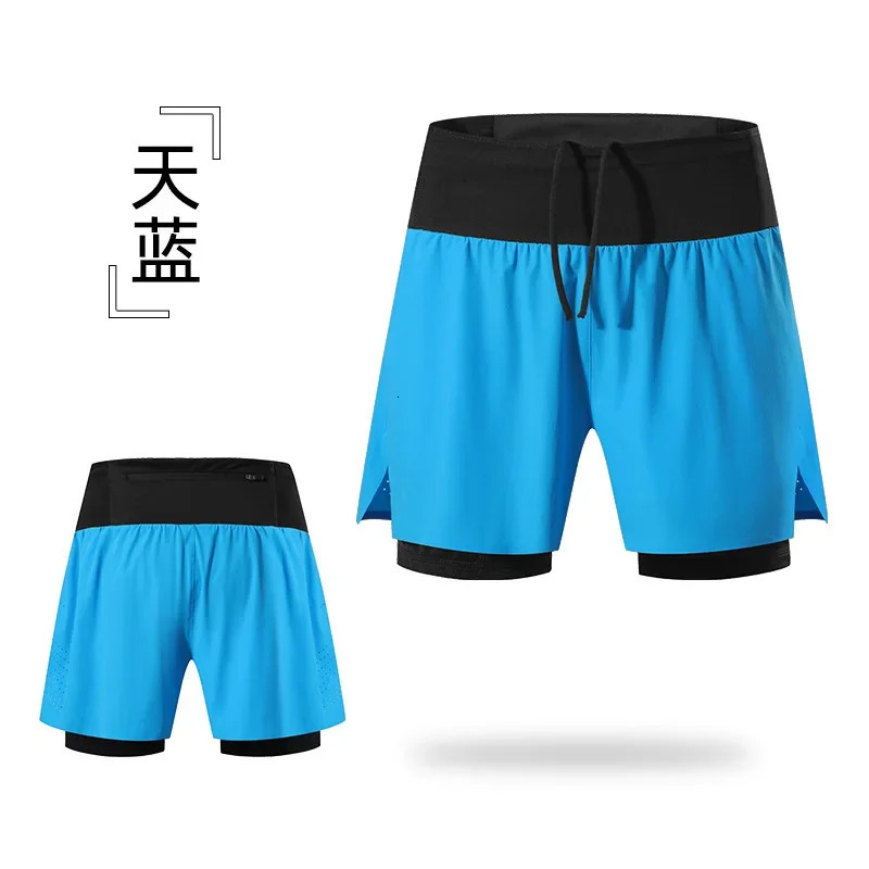 Doubledeck Outdoor Marathon Basketball Running Mens Gym Fitness Run Shorts Quick Drying Pocket Traning Jogging Workout 250217