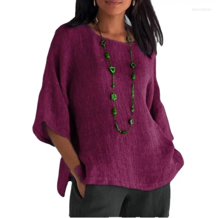 Men's T Shirts Round Neck Cotton And Linen Shirt Top Will Be Shipped On The Same Day Dropship Wholesale