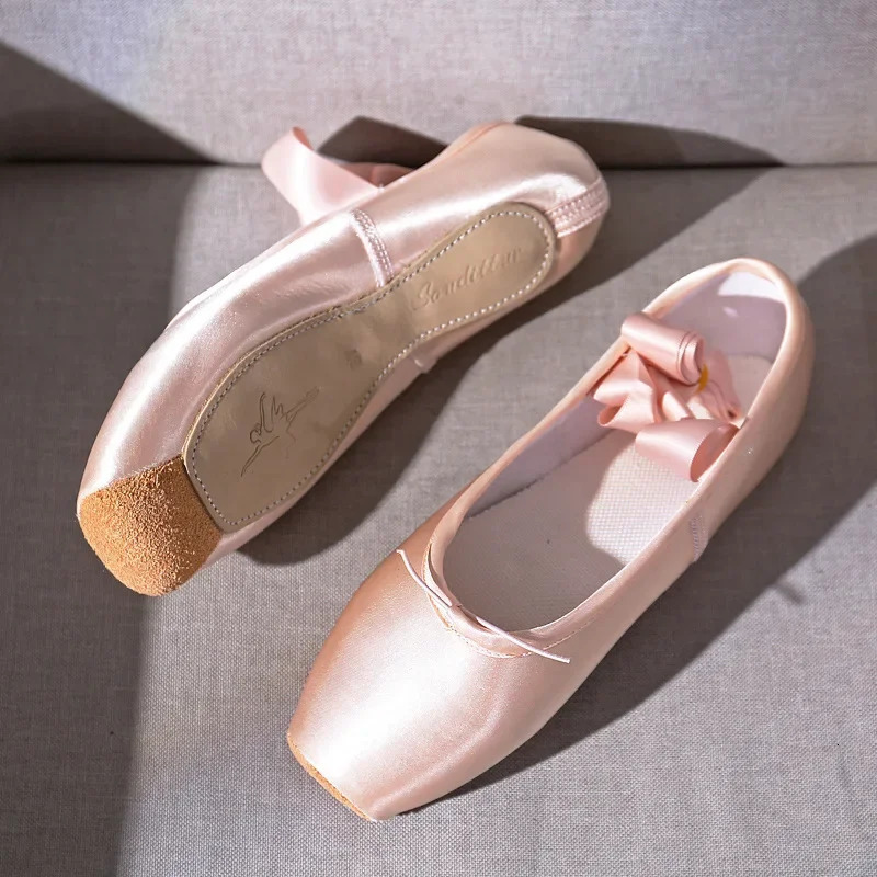 Dance Child and Adult Ballet Pointe Shoe Professional with Ribbons Shoes Woman atos Mujer Sneakers Women Girls 250218