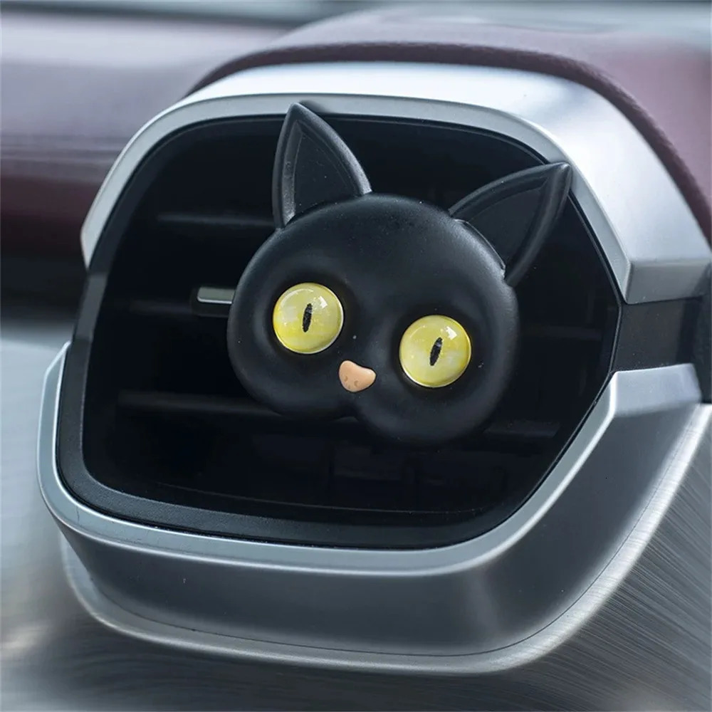 Car Air Outlet Perfume Creative Three-dimensional Bright Eye Cat Cute Two-color Pupil Kitten Car Interior Fragrance Accessories 250214