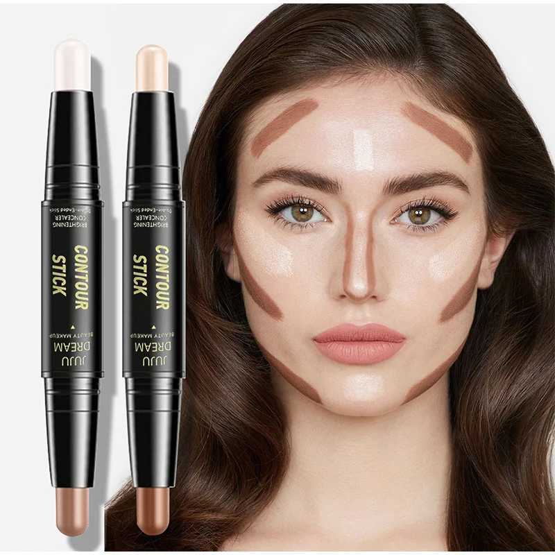 Double Headed Dual-purpose High-light Trimming Stick Three-dimensional Contour Nose Shadow Facial Shape Brighten And TrimmingW250217