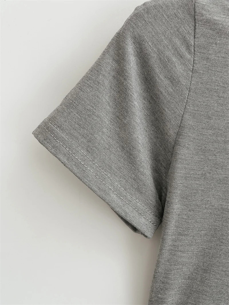 High Quality Casual T shirt Sexy Slim Short Sleeves Fashion Trend Solid Women Clothing y2k Tops 250217