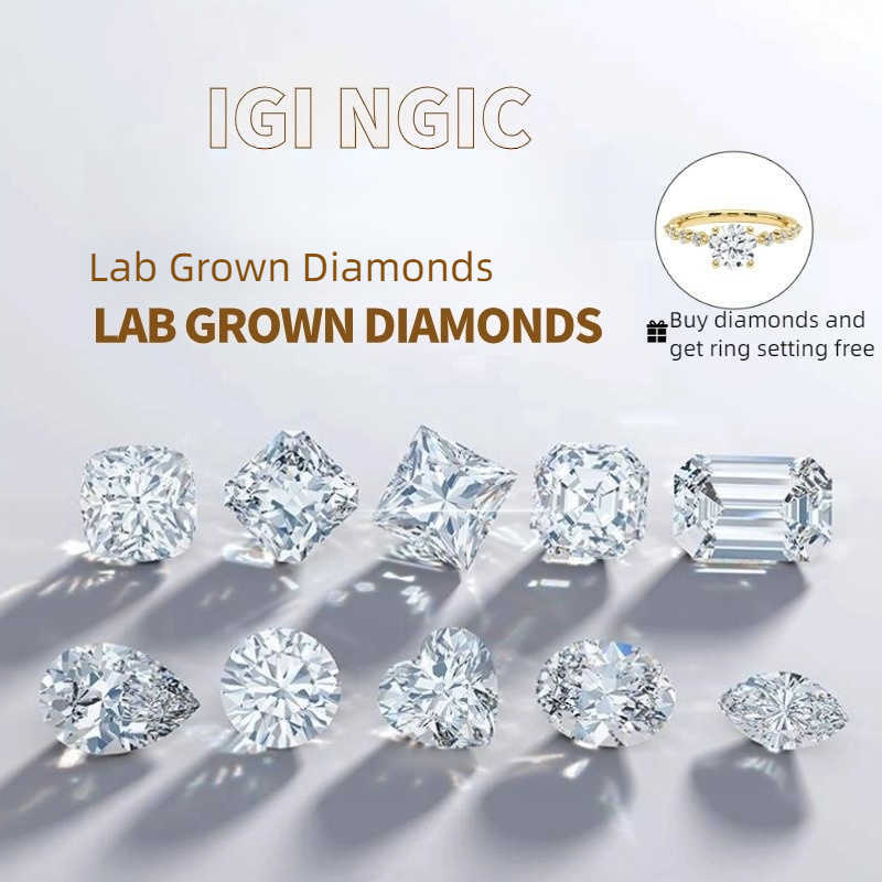 Gia IGI Certified Lab Grown Diamond 9K 14K 18K Pure Gold 3MM Round Band Ring Lab-Grown Diamond Ring