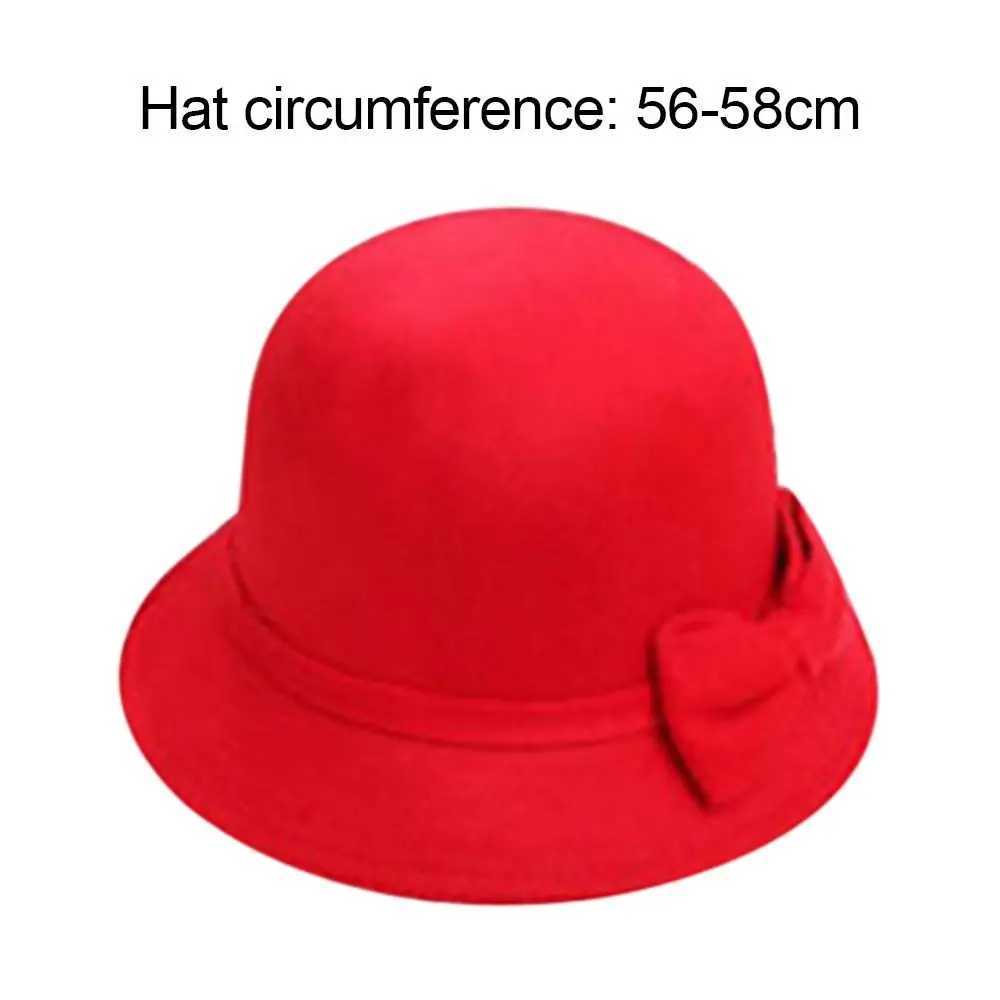 Elegant Brim Bowler Fedora Hats Church Bowler Cloche Hats Women Vintage Retro Hat Autumn Winter Warm Hat Wool Felt Bucket Cap W250217