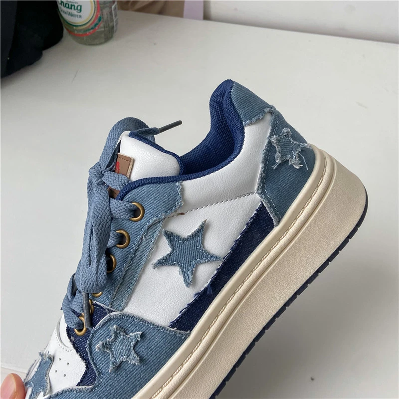 2023 Women Fashion Sports Shoes Summer Autumn Blue Platform Comfortable Casual Sneakers Tenis Feminino Thick Sole Zapatos Mujer