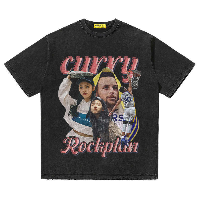 Washed and worn short t-shirt for men's summer oversized American style half sleeved shirt