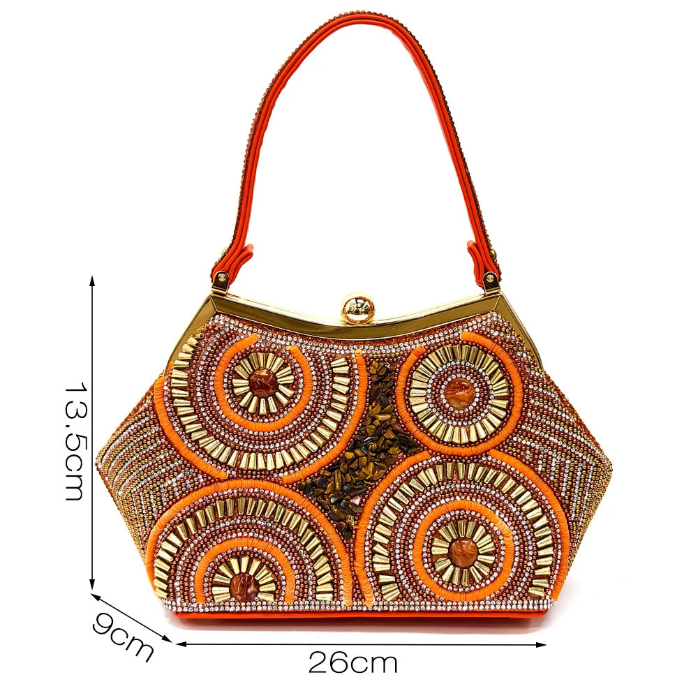 Fashion est Arrival Orange Pointed Toe Women Sandals Shoes Matching Bag Set for Ladies Wedding Party Pump 250214