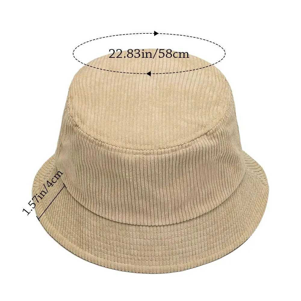 Warm Bucket Hat Outdoor Plush Corduroy Panama Hat Casual Winter Sun Cap Men Women W250217