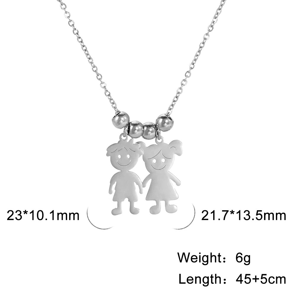 Personalized Boy Girl Necklace Custom Chain Name Mother Kid Family Valentines Gift For Women Men Stainless Steel Pendant Jewelry 250210
