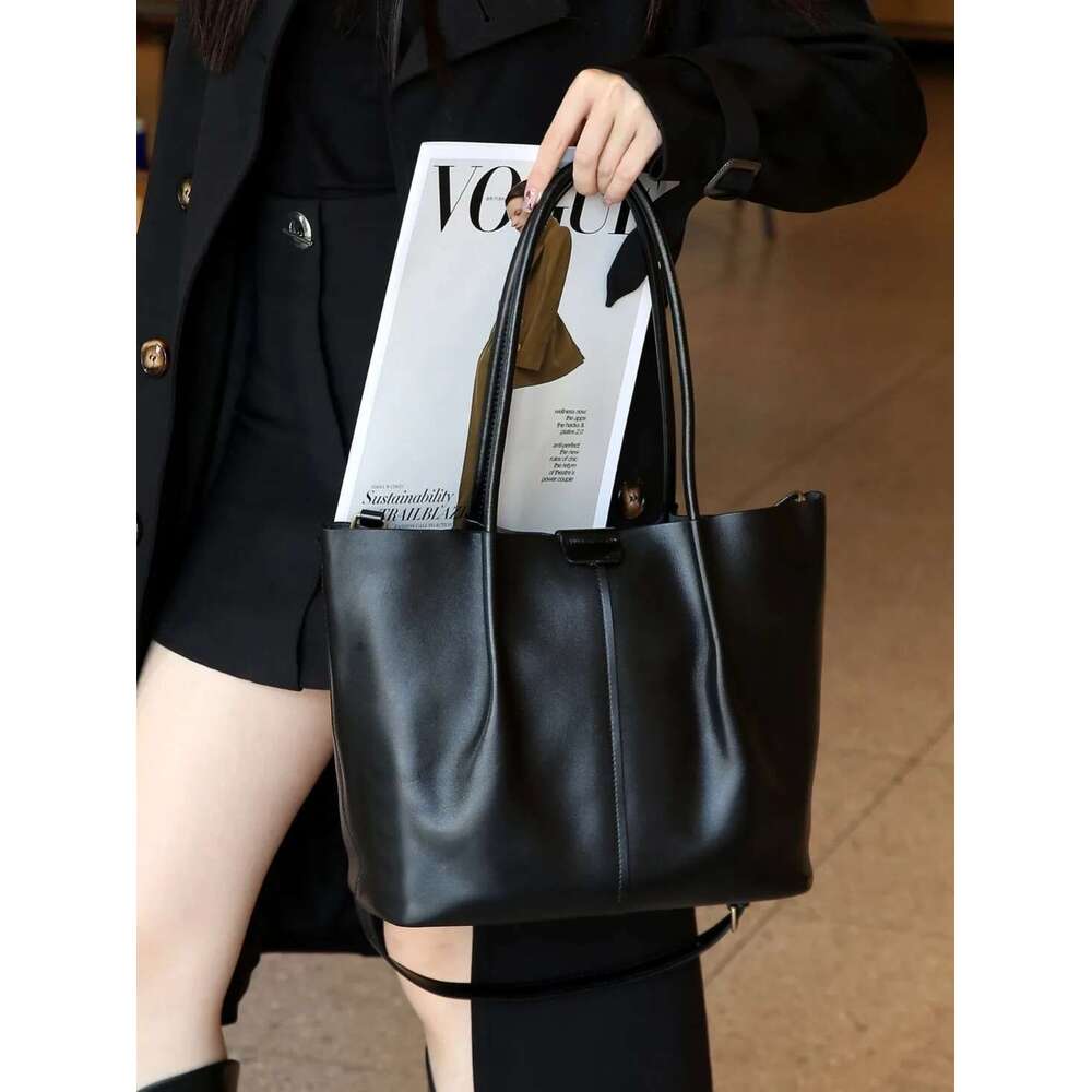 Fashion Large Capacity Tote Women 2024 Summer New Trend Solid Color Shoulder Simple Leisure Commuting Bag