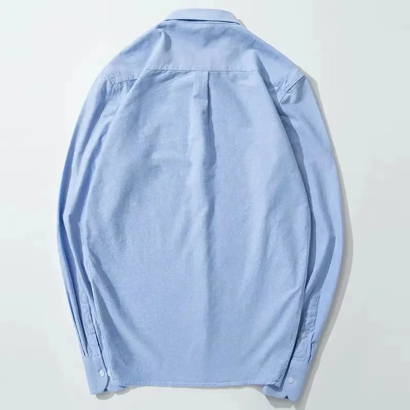 S6XL Oxford Shirts for Men Long Sleeve Pure Cotton Solid Stripe Leisure ed Horse Streetwear Business Plain Office 6XL 250214