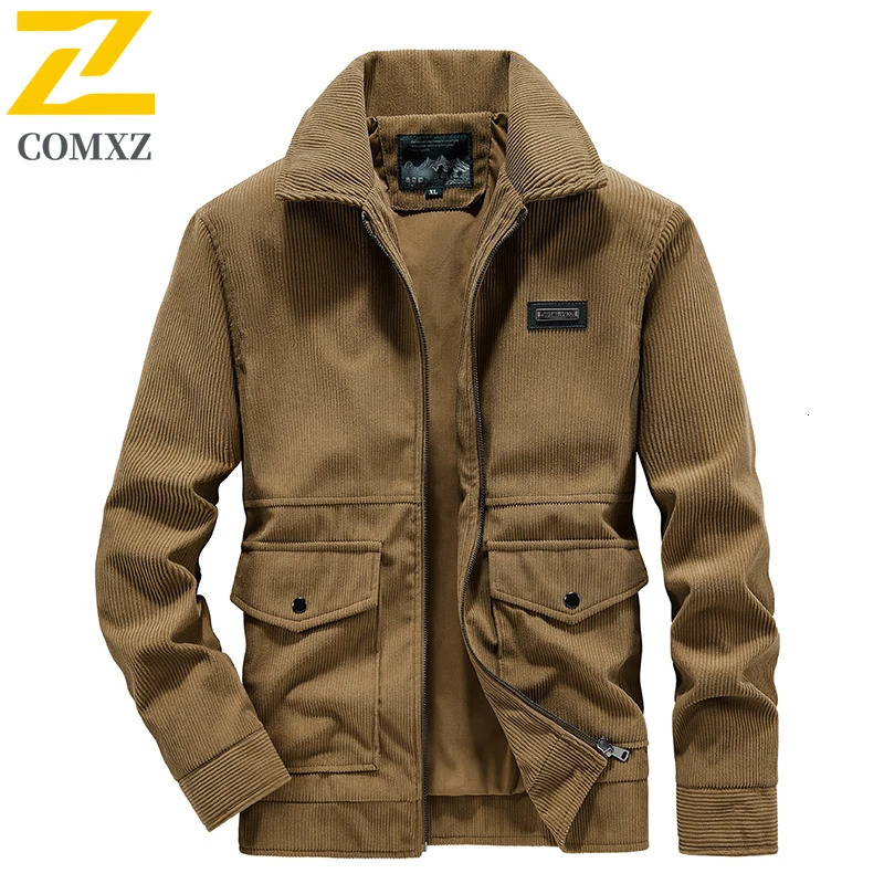 Retro Corduroy Jacket Mens Autumn Harajuku Trendy Windproof Brown Baseball Collar Street Clothing Casual Loose Coat 250210