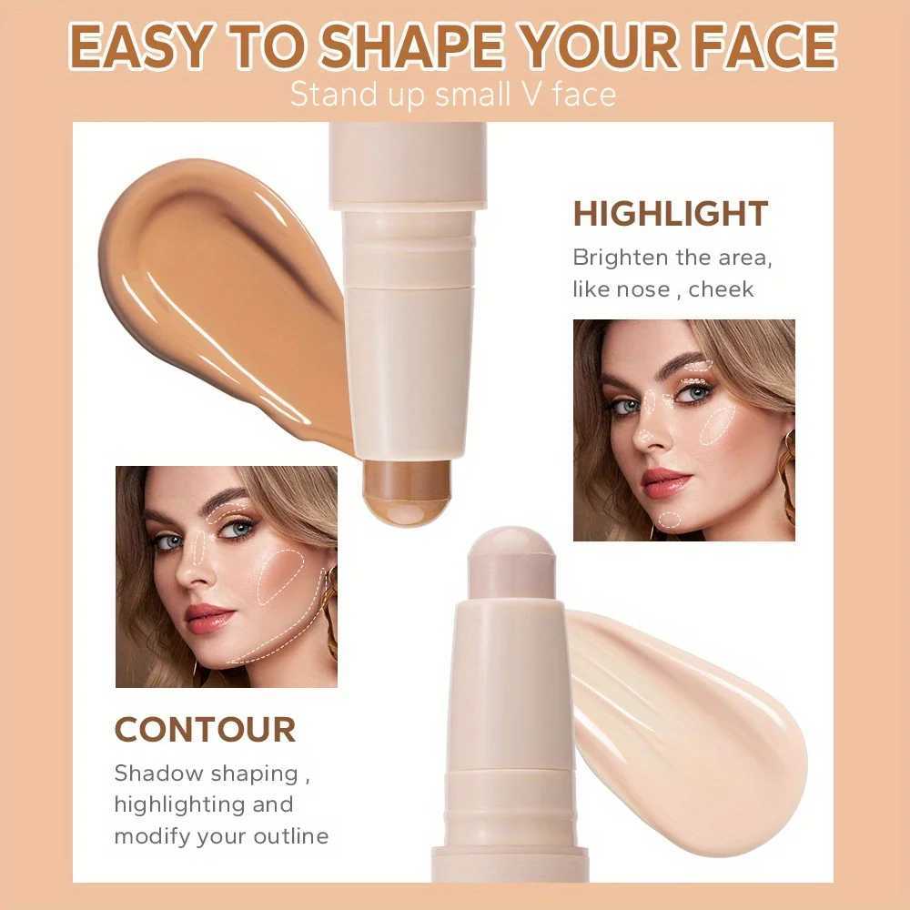 BEAUTY GLAZED Double Head Highlighter and Contour Long-lasting Waterproof Natural Facial Nose Shadow Contour Face stickW250217