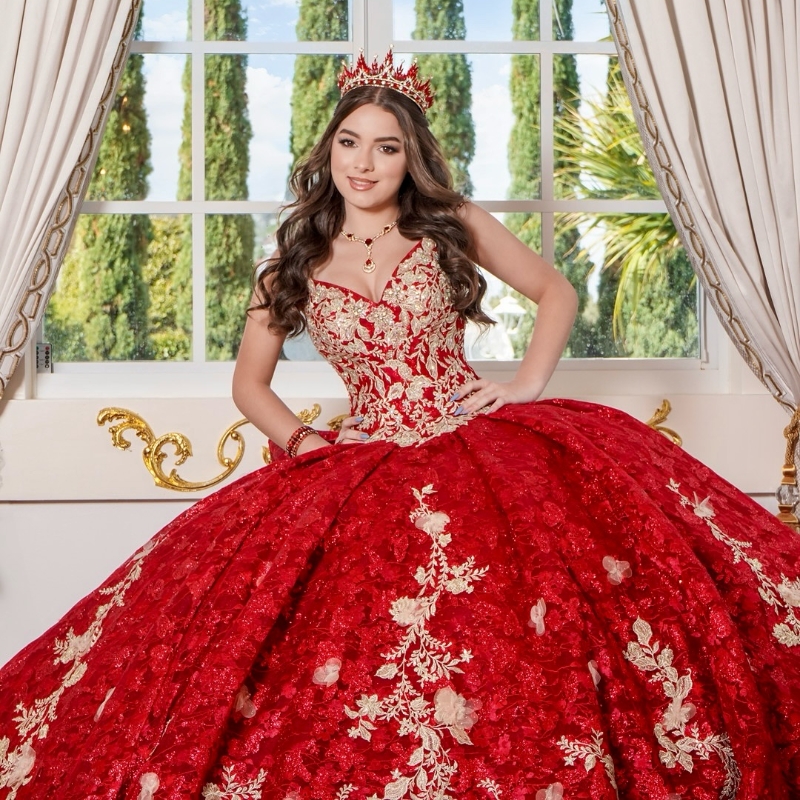 Red Shiny Quinceanera Dresses Ball Gown Spaghetti Strap Applique Lace Bow Beads Tull Party Birthday Sweet 16 Dress Vestidos 15 anos