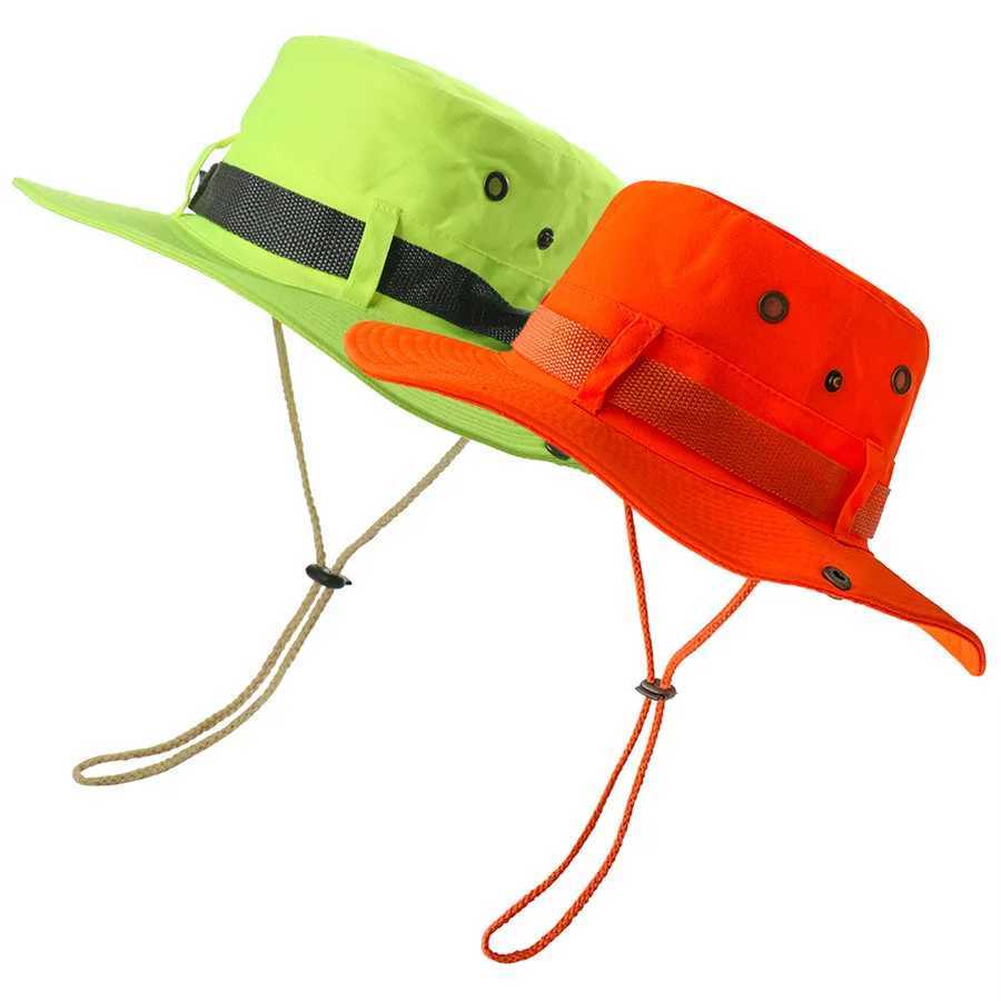 Summer mens fluorescent bucket hat reflects UV protection sun fishing hat basin hat outdoor W250217