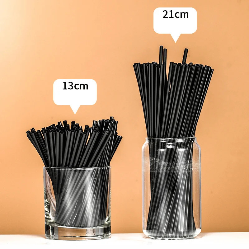 500Pcs Black Disposable Straws 1321cm Flexible Drinking Straws Plastic Bendable Drink Tube Reusable Straw Bar Party Accessories 250214