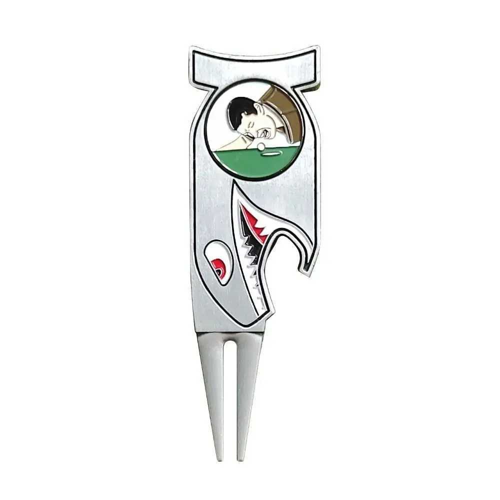 Creative Golf Gift Set Funny Shark Golf Divot Fork Repair Tool Magnetic Ball Marker With Hat Clip 4 In Bottle Opener GiftW250215