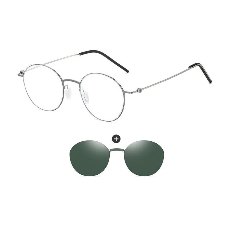 COHK Style Magnet Clip On Glasses Frame Trend Polarized Sunglasses For Women n Optical Computer Eyeglasses 250214