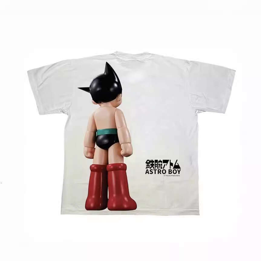 Saint Iron Arm Astro HD Direct Spray Vintage Washed Used VTG Short Sleeve T-shirt for Men and Women Trendy Style