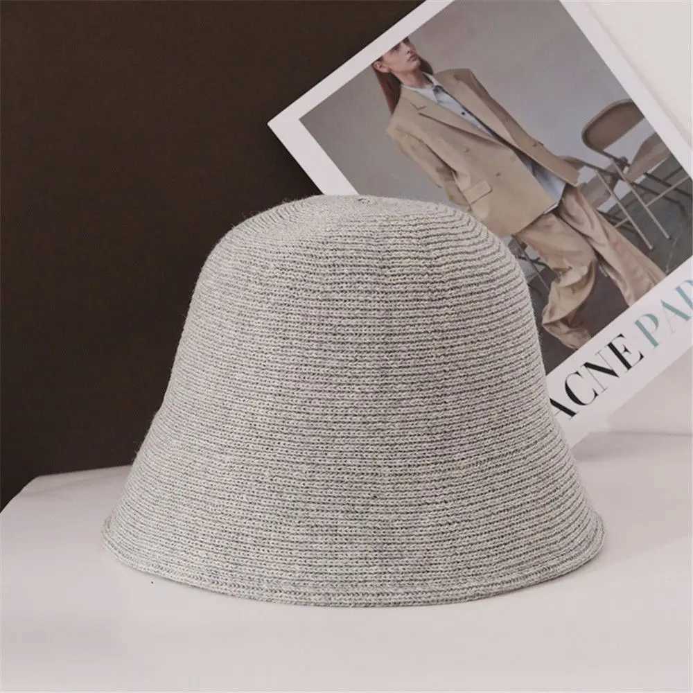 Warm Wool Bucket Hat Portable Foldable Casual Sun Cap Outdoor Sunscreen Winter Panama Hat Women W250217