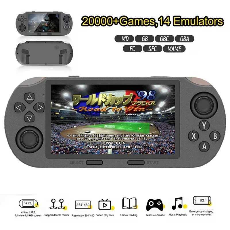 SF3000 Portable Handheld Game Player 4.5 Inch IPS Sn Retro Video Game Console Built-in 20000+ Games for PS1/GBA/SFC/MAME Z250217