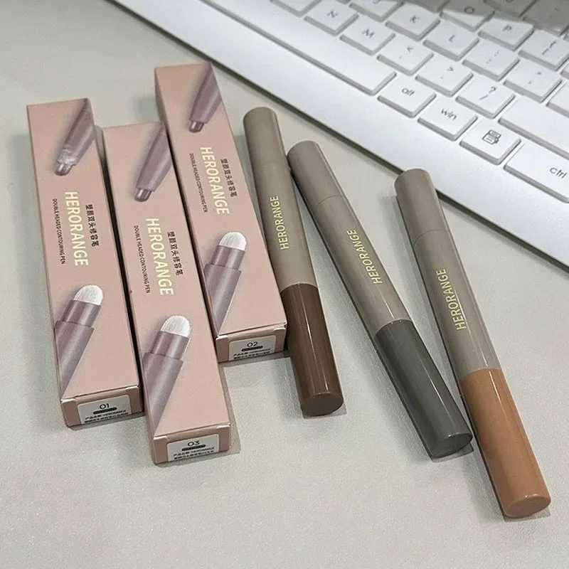3 Colors Face Bronzer Contour Stick Nose Shaping Pen with Brush Cream Shadow Concealer Pen 3D Natural Long Lasting CosmeticsW250217
