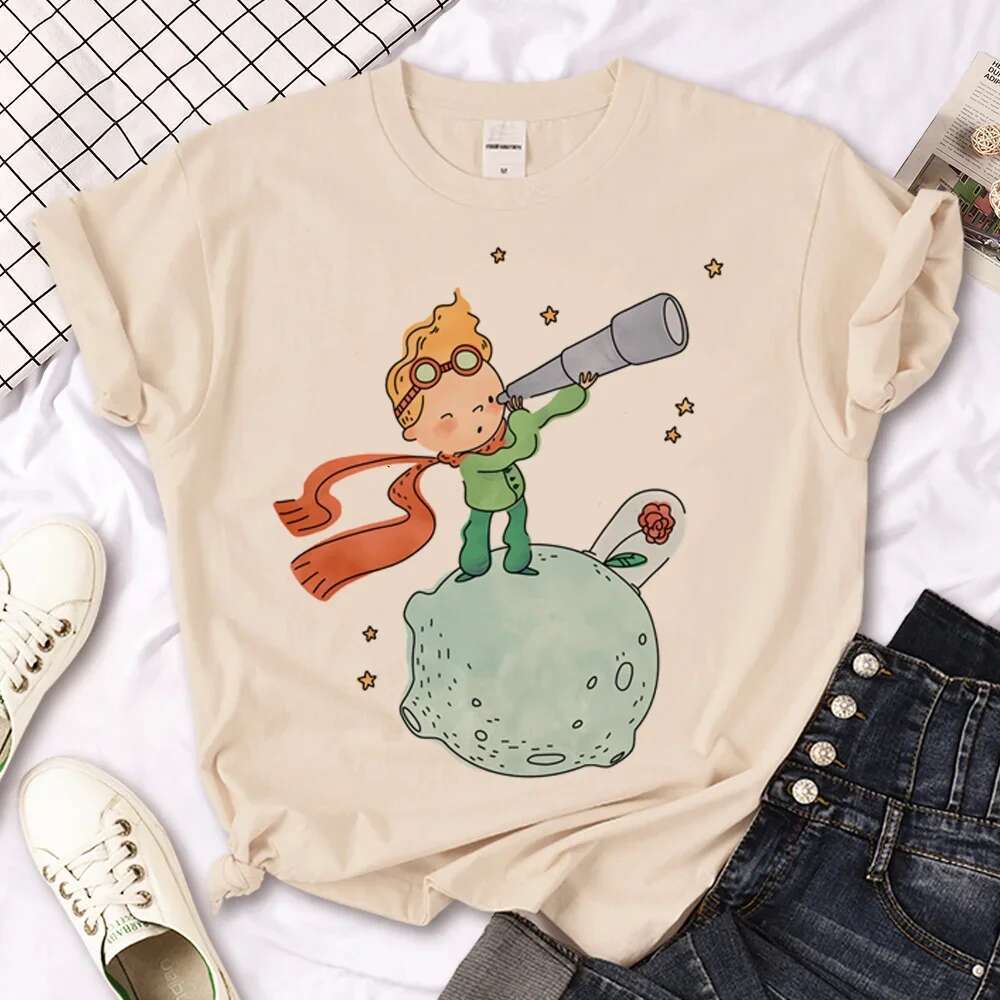 Fashion Little Prince T-shirts For Women Haruku Tshirt Tops For Girls 2000s Fashion Casual Designer T Shirt