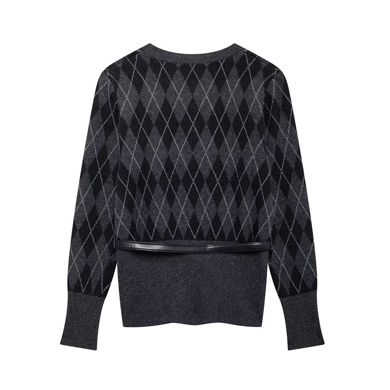 Willshela Women Fashion 2 Piece Sets Grey Single Breasted Sweater Vintage Elastic Waist Skirt Female Chic Lady Skirts Set 250214