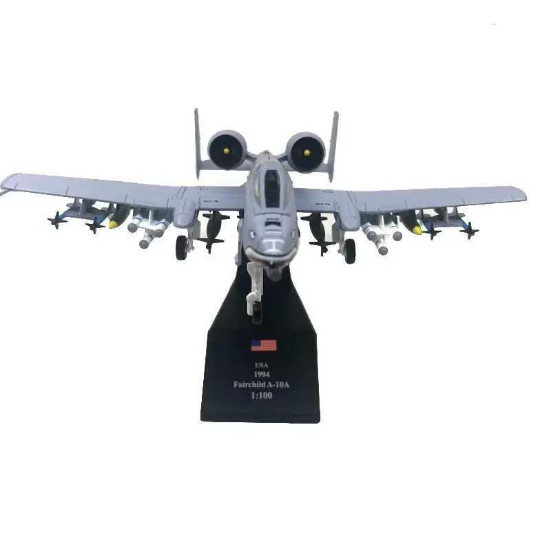 New 1/100 Scale US A-10 A10 Thunderbolt II Warthog Hog Attack Plane Fighter Diecast Metal Aircraft Model Children Boy GiftT250217