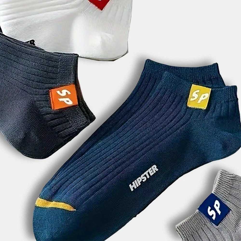 5 Pairs Men Solid Color Ankle Socks Creative Versatile Trendy Super Comfortable Socks Moisture Absorbing Breathable Short Socks W250217