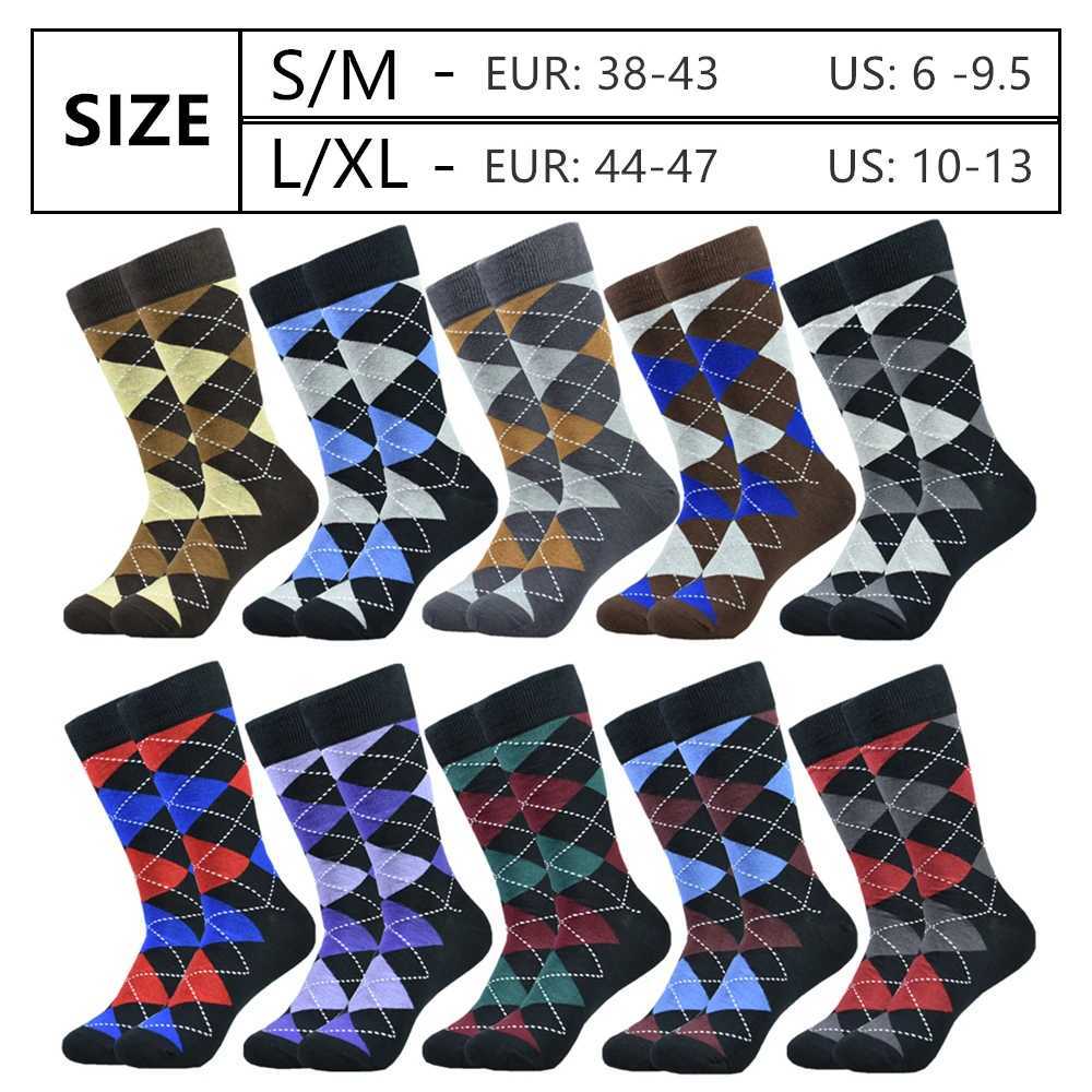 Brand Mens Socks Soft and breathable High Quality Cotton black Classic pattern Happy Gentleman Plus Size Mens dress Socks W250217