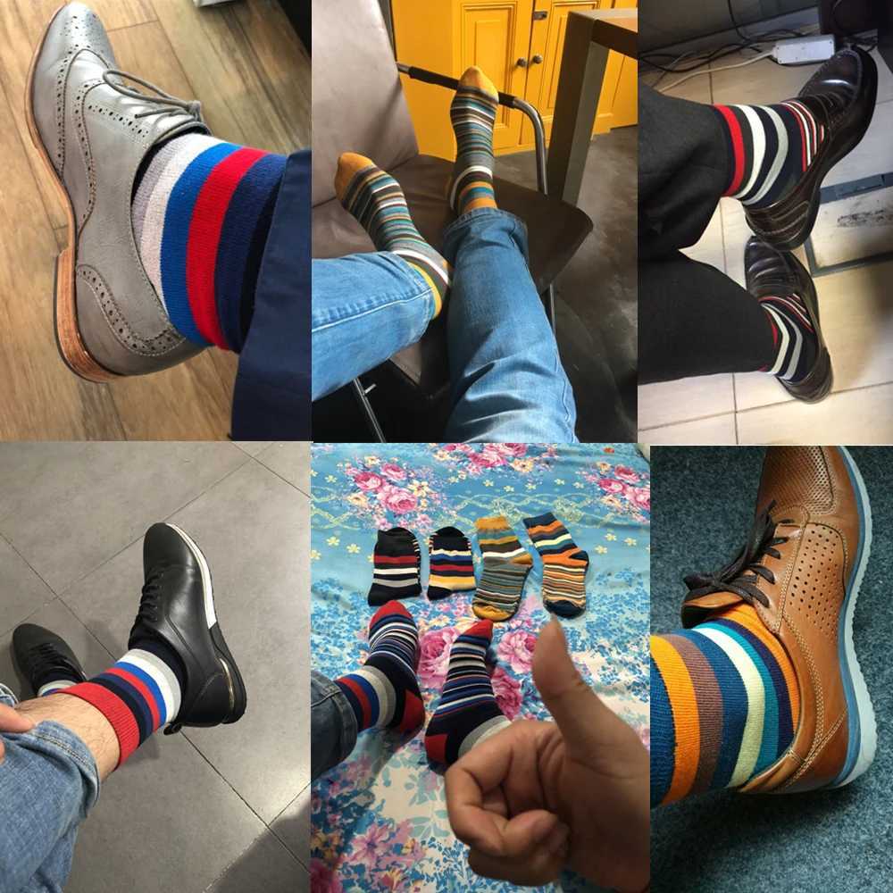 Casual Mens Socks Chromatic Stripe Five Pairs Of Socks Man With The Final Design Clothing Fashion Designer Style Cotton No Box W250217
