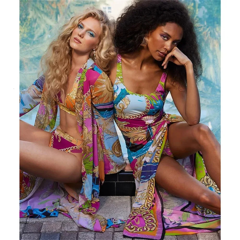 Push Up One Piece Swimsuit With Cover Sexy Swimwear Women Printed Swim Suits Female Bikinis Sliming Bodysuit Beachwear 250214