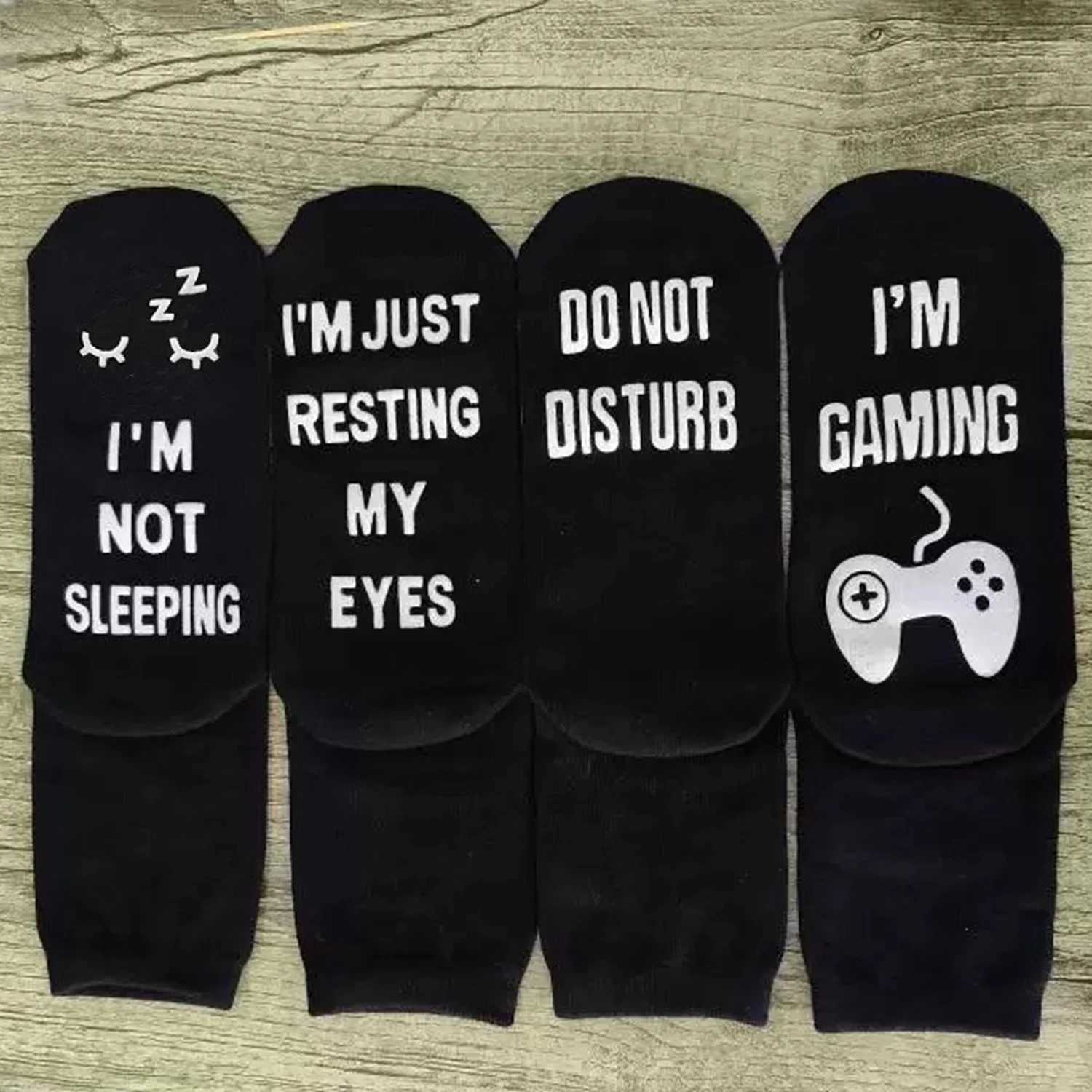 Men Funny Socks Harajuku Humor Word Printed Creative Hip Hop Street Skateboard Unisex Crew Cotton Silicon Anti Slip Happy Socks W250217