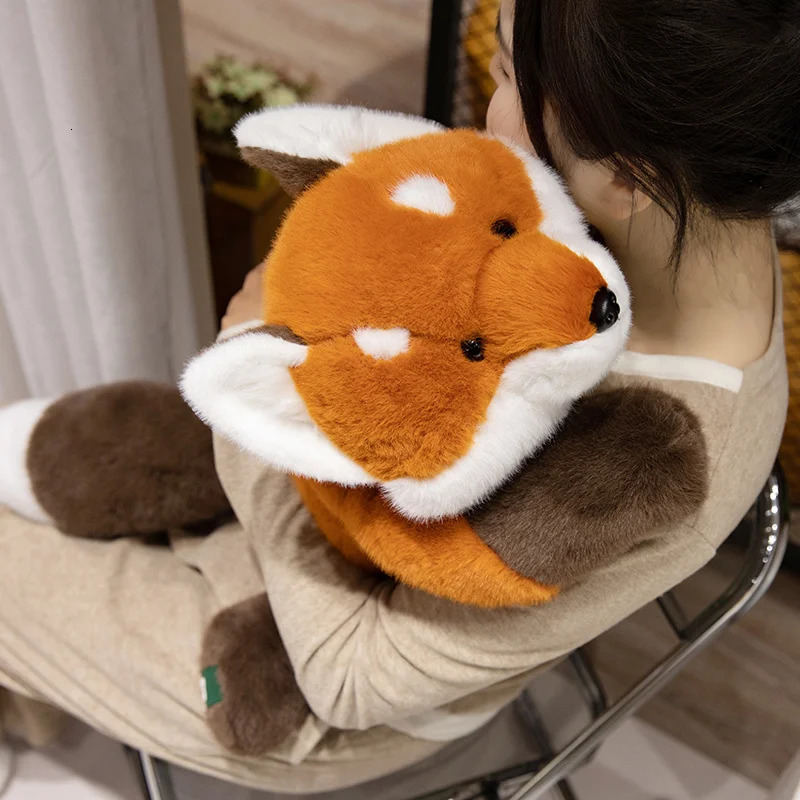30-60cm Kawaii Fox Plush Toy Cartoon Stuffed Animal Cute Soft Cute Baby Plush Doll Lie Prone Toy Girl Gift Decoration 250217