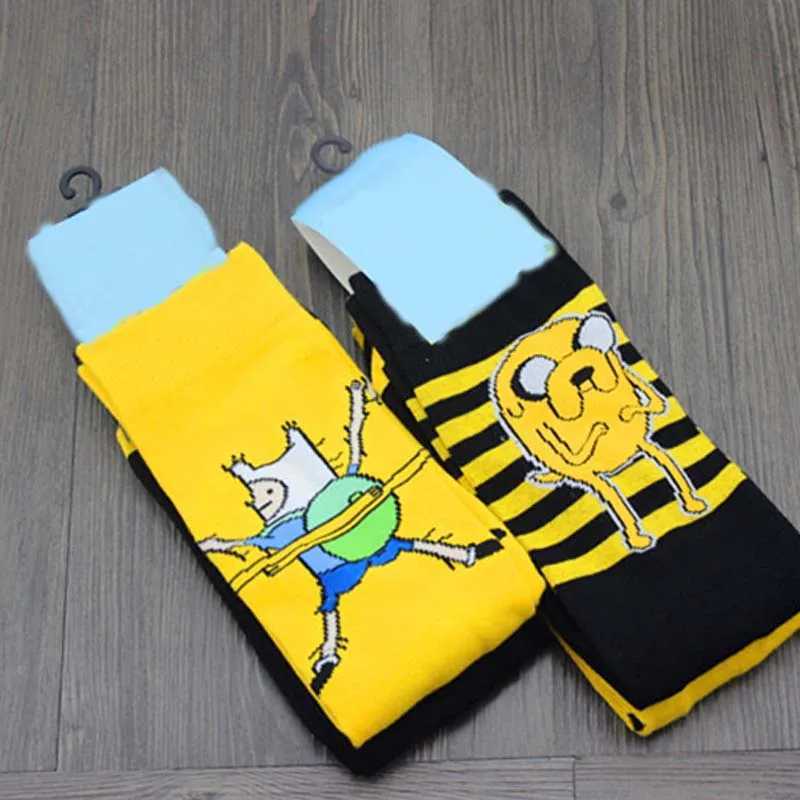 Cute anime cartoon adventure socks yellow street role playing cotton comics female men socks party novelty interesting spring W250217