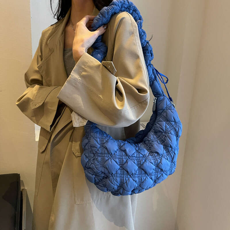 Small Korean Cloud Bubble Instagram Versatile Folded Down Cotton Leisure Underarm Single Shoulder Crossbody Dumpg Bun For Women