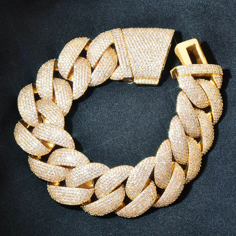 7 -30 Hip Hop 5CZ Stone Bling Iced Out 20mm Heavy duty Solid Round Cuban Miami Chain Necklace Mens Rap Singer Jewelry 250214