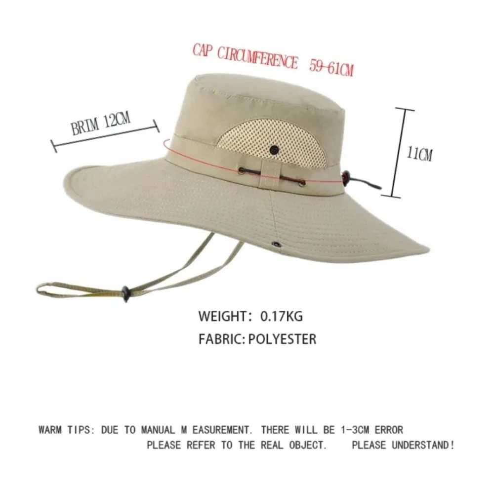 Wide Brim Fisherman Hat Sun Protection UV Anti Cap Breathable Bucket Hat Fashion Summer Hat For Outdoor Fishing Hiking Climb W250217